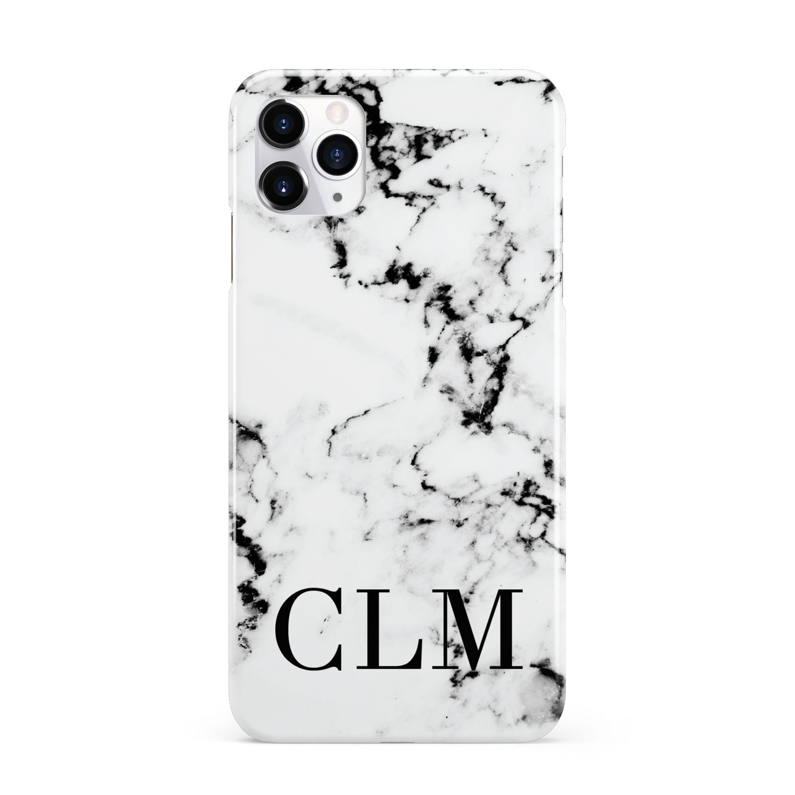 Marble Black Initials Personalised iPhone 11 Pro Max 3D Snap Case