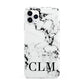 Marble Black Initials Personalised iPhone 11 Pro Max 3D Tough Case