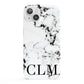 Marble Black Initials Personalised iPhone 13 Full Wrap 3D Snap Case