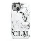 Marble Black Initials Personalised iPhone 13 Full Wrap 3D Tough Case