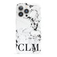 Marble Black Initials Personalised iPhone 13 Pro Full Wrap 3D Snap Case