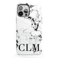 Marble Black Initials Personalised iPhone 13 Pro Max Full Wrap 3D Tough Case