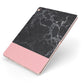 Marble Black Pink Apple iPad Case on Rose Gold iPad Side View