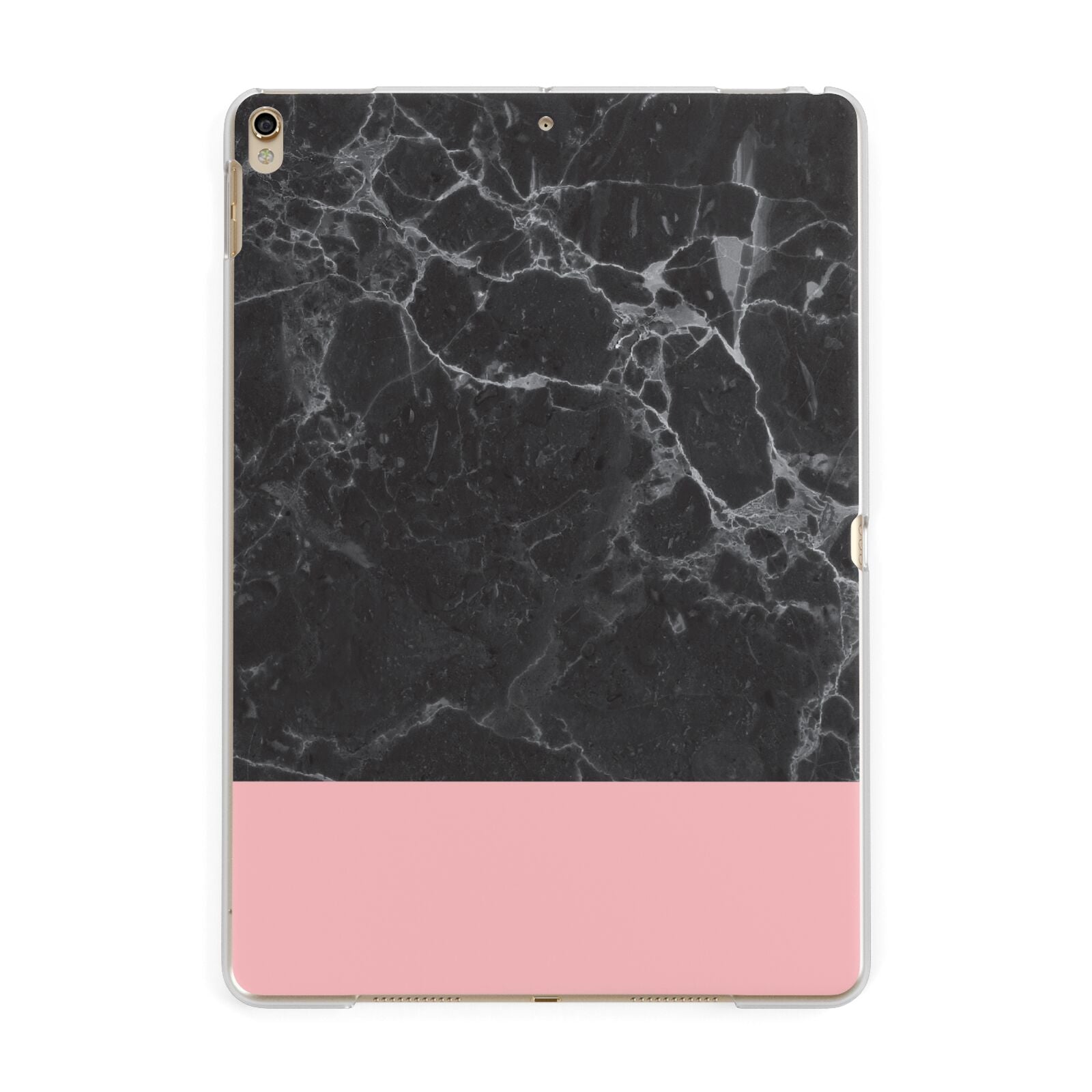 Marble Black Pink Apple iPad Gold Case