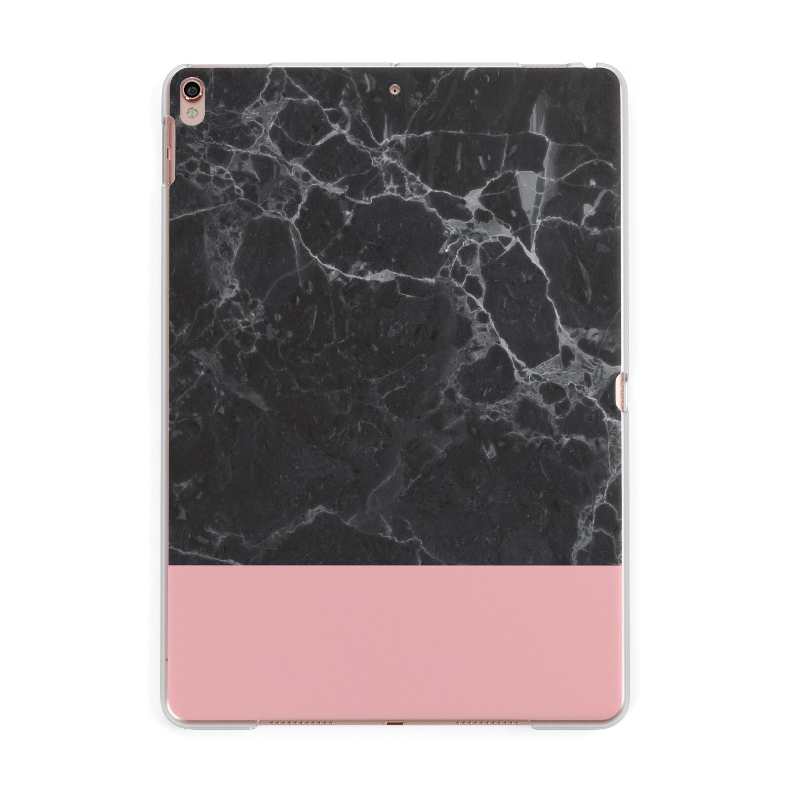 Marble Black Pink Apple iPad Rose Gold Case