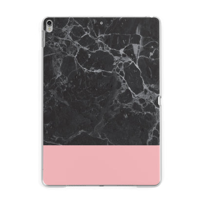 Marble Black Pink Apple iPad Silver Case