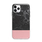 Marble Black Pink Apple iPhone 11 Pro in Silver with Bumper Case