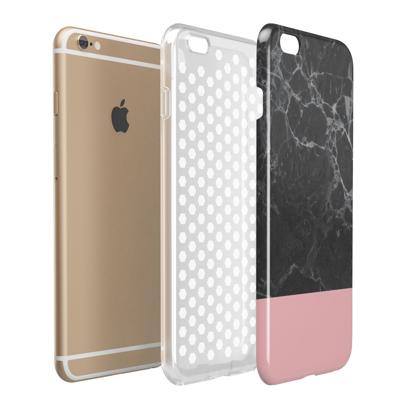 Marble Black Pink Apple iPhone 6 Plus 3D Tough Case Expand Detail Image