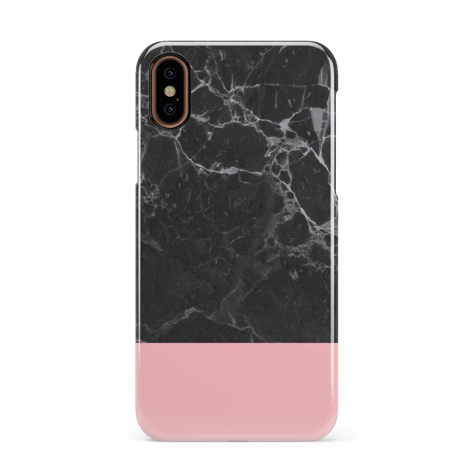 Marble Black Pink Apple iPhone XS 3D Snap Case