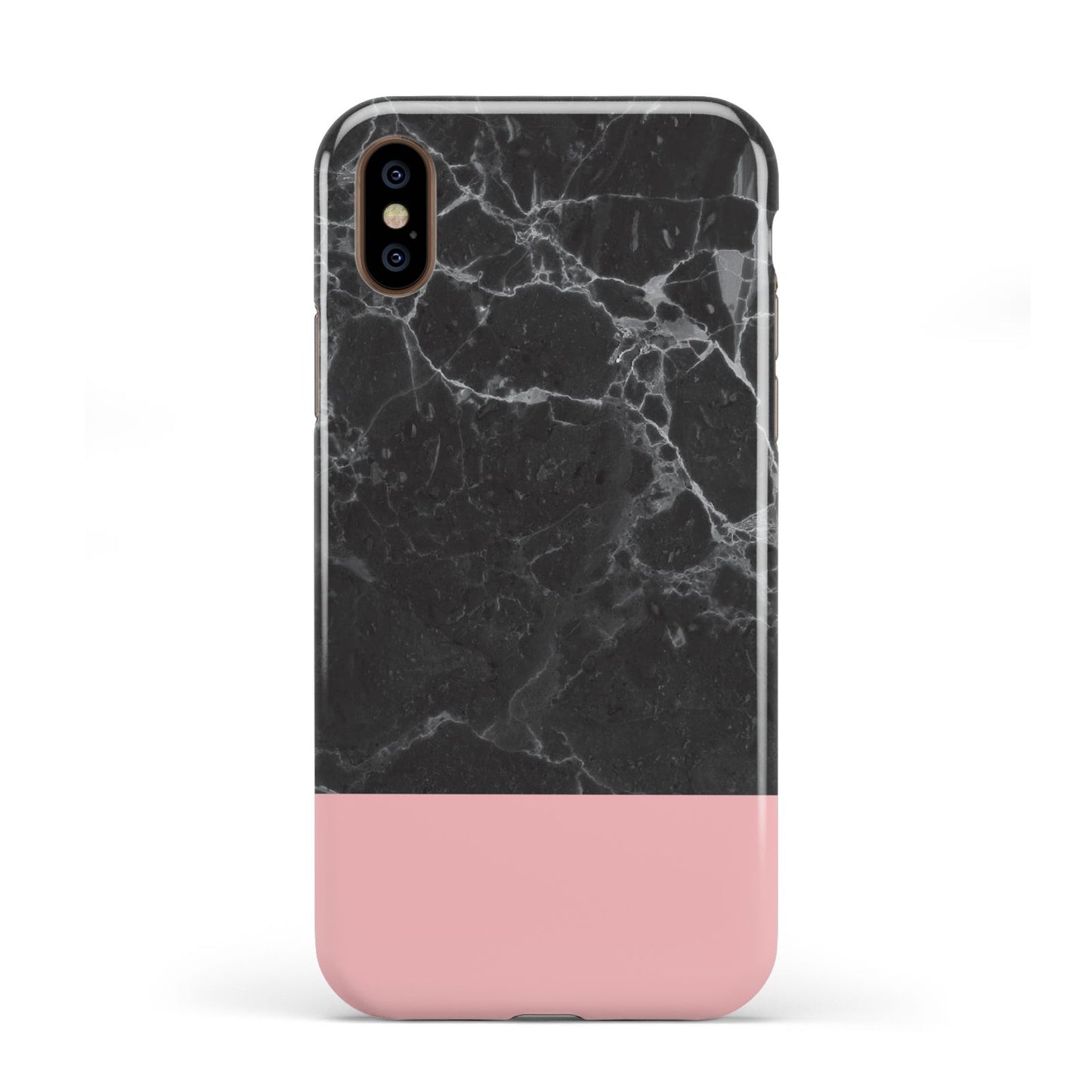Marble Black Pink Apple iPhone XS 3D Tough