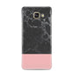 Marble Black Pink Samsung Galaxy A3 2016 Case on gold phone