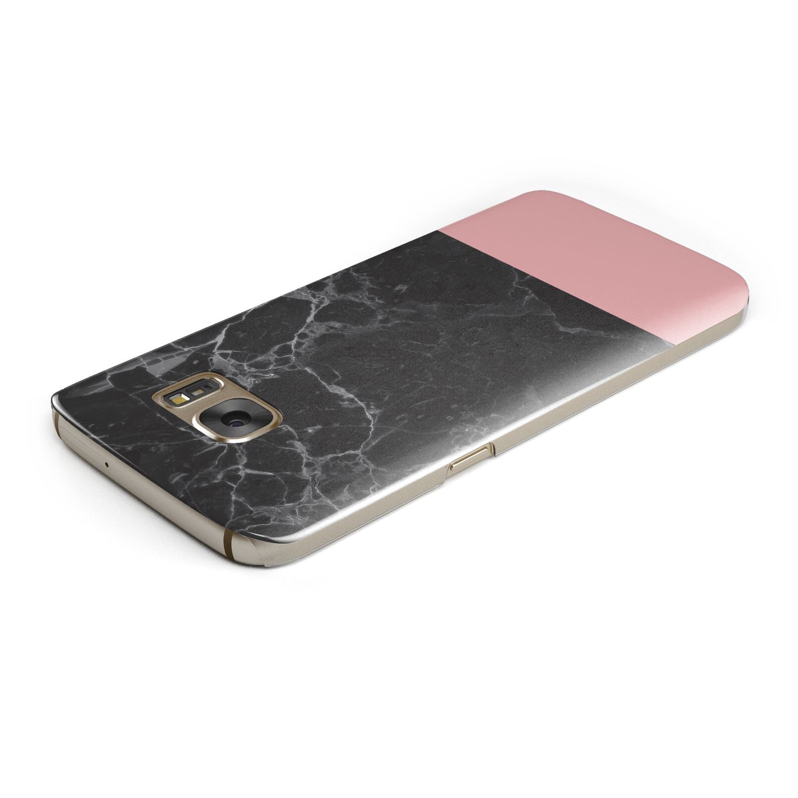 Marble Black Pink Samsung Galaxy Case Top Cutout