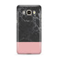 Marble Black Pink Samsung Galaxy J7 2016 Case on gold phone