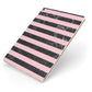Marble Black Pink Striped Apple iPad Case on Gold iPad Side View