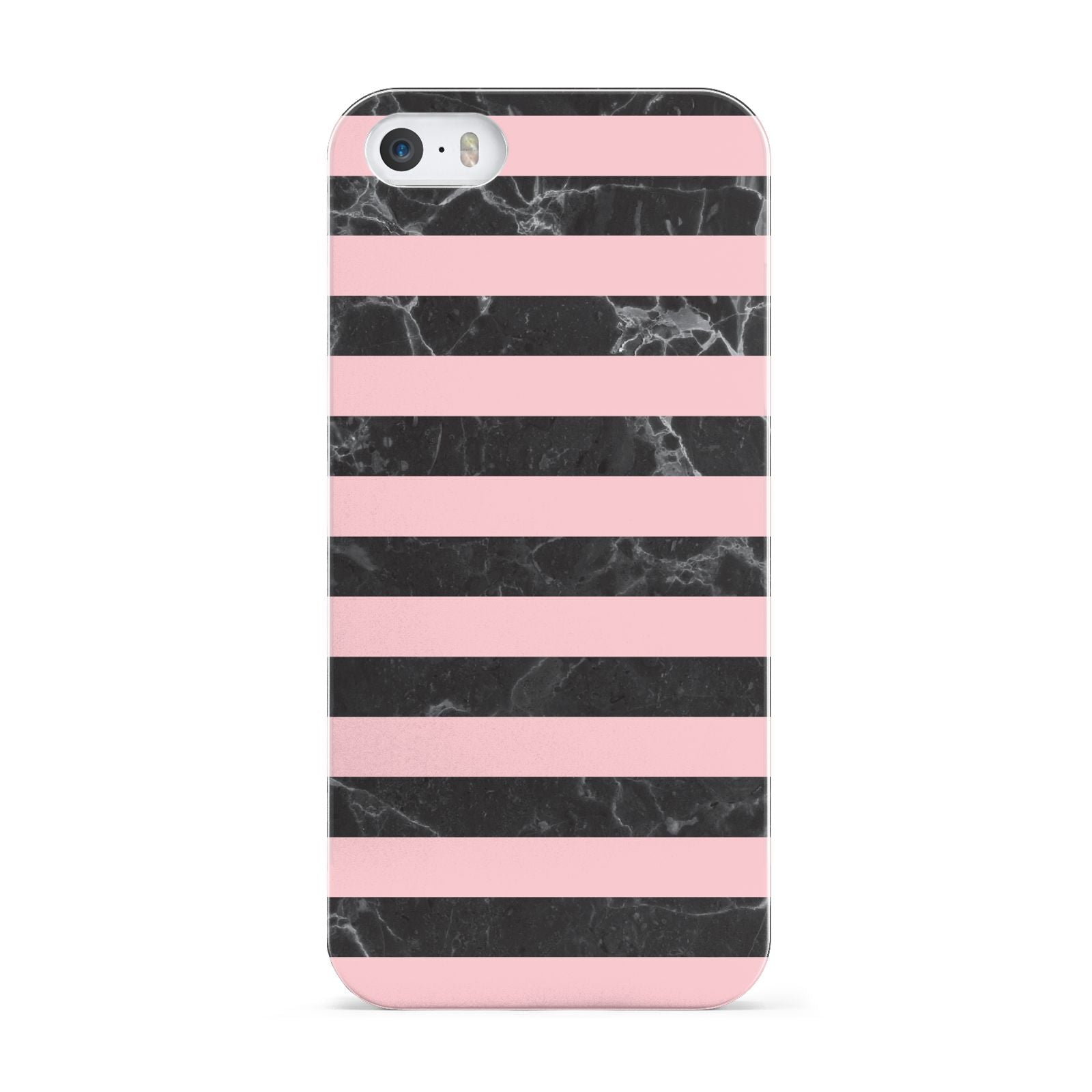 Marble Black Pink Striped Apple iPhone 5 Case