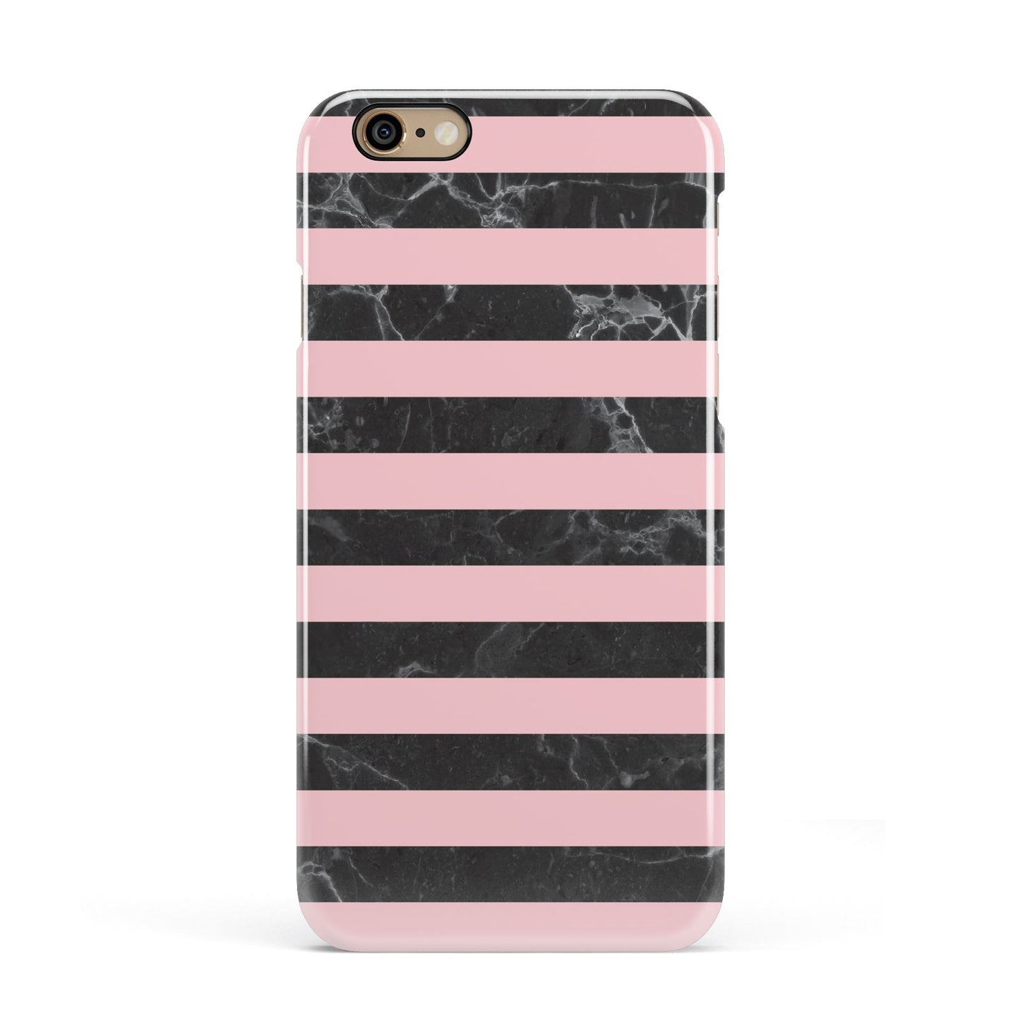 Marble Black Pink Striped Apple iPhone 6 3D Snap Case