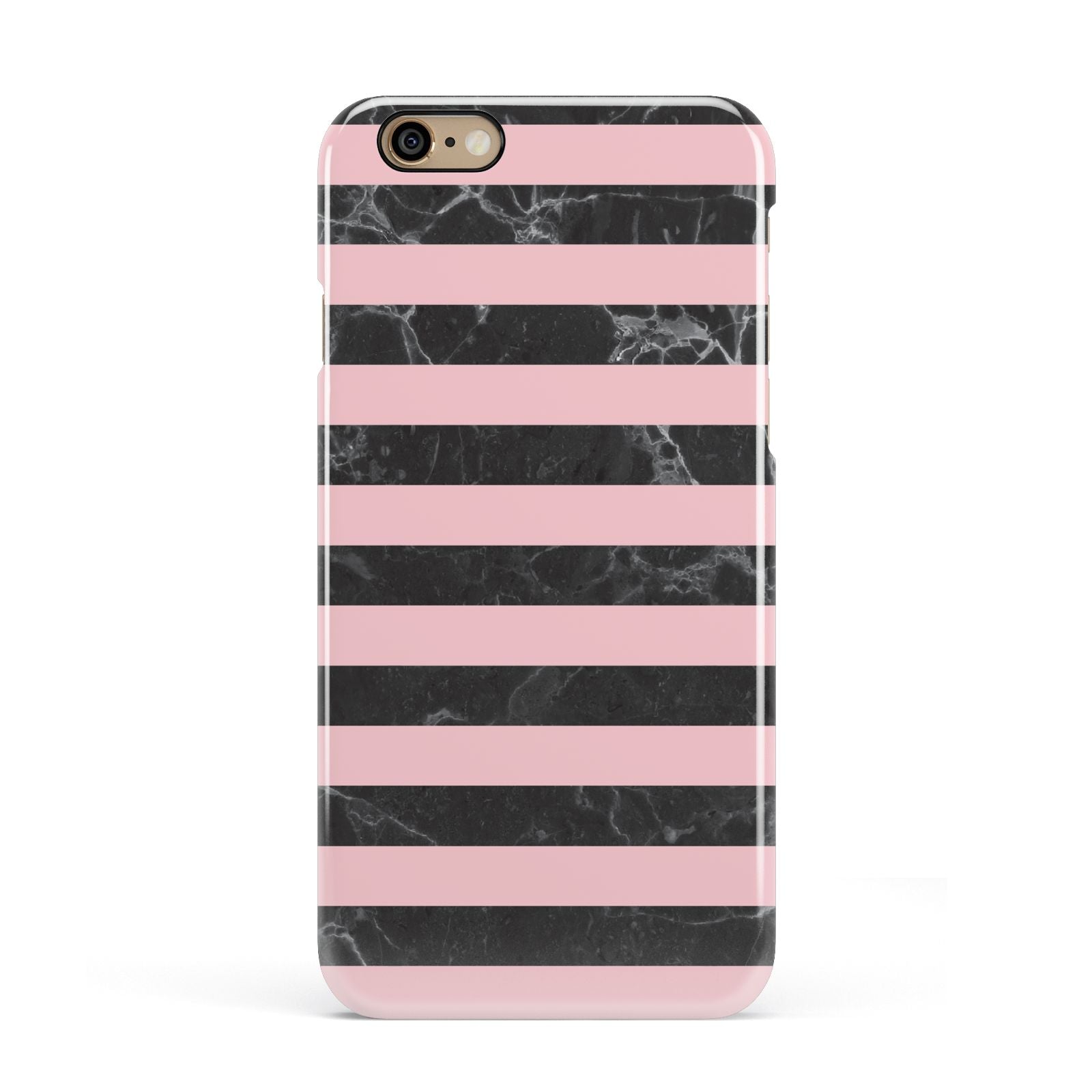 Marble Black Pink Striped Apple iPhone 6 3D Snap Case