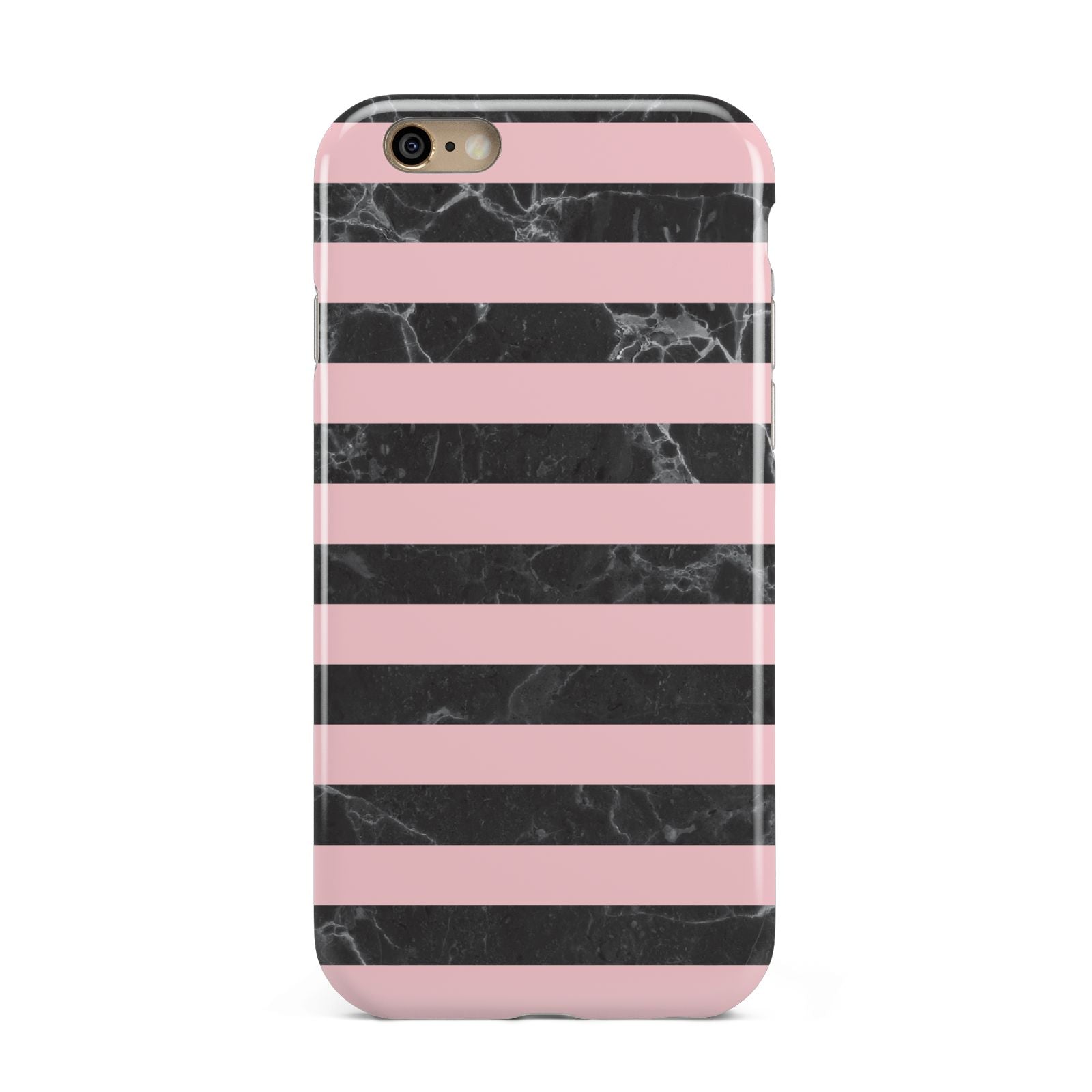 Marble Black Pink Striped Apple iPhone 6 3D Tough Case