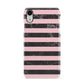 Marble Black Pink Striped Apple iPhone XR White 3D Snap Case