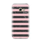 Marble Black Pink Striped Samsung Galaxy A3 2017 Case on gold phone