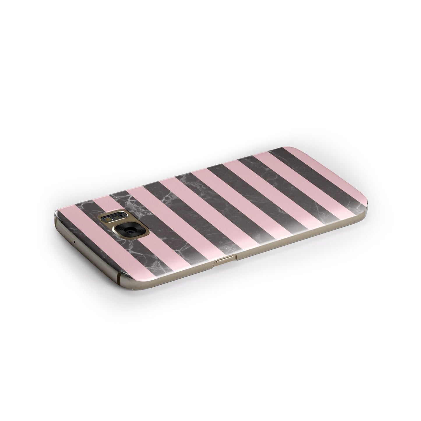 Marble Black Pink Striped Samsung Galaxy Case Side Close Up