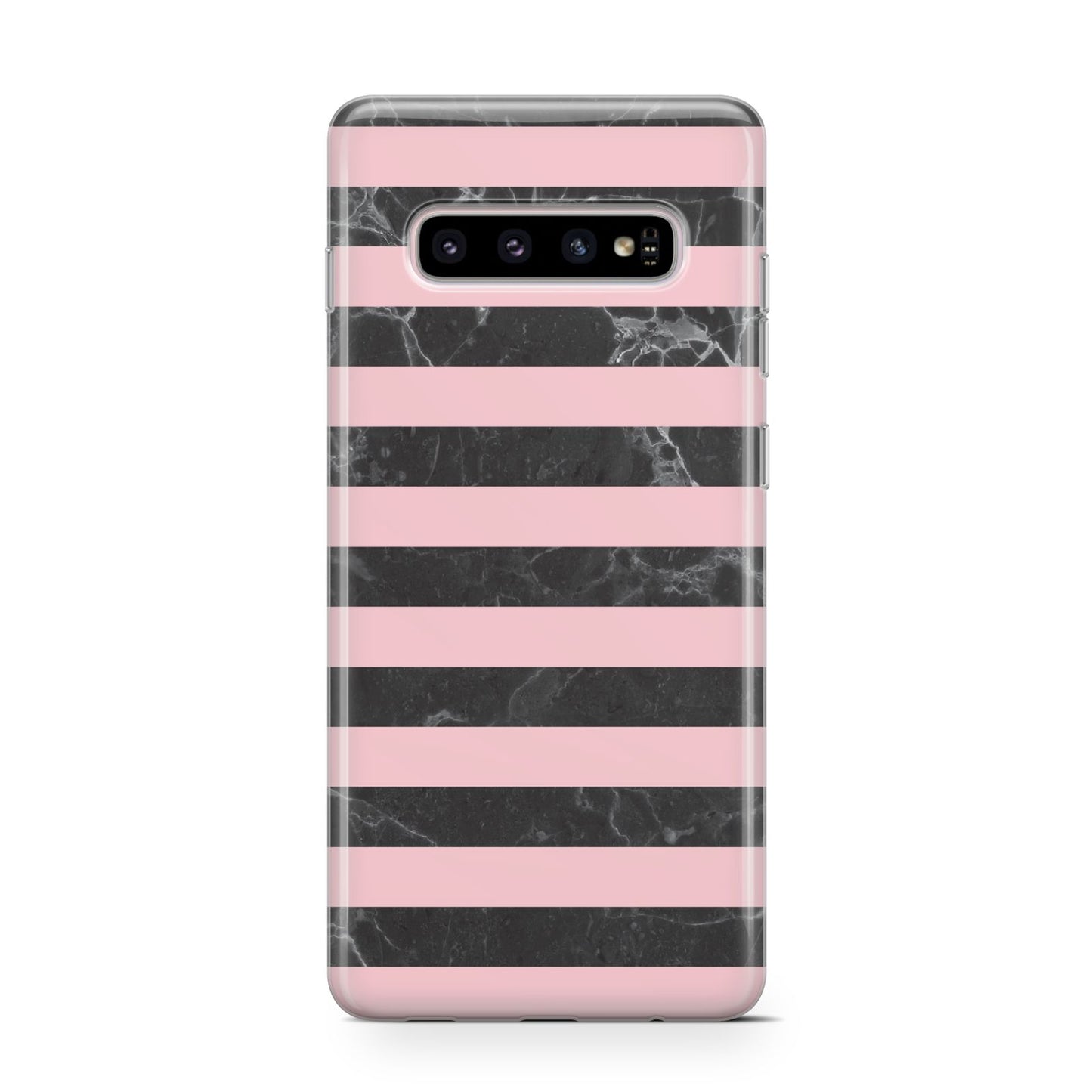 Marble Black Pink Striped Samsung Galaxy S10 Case