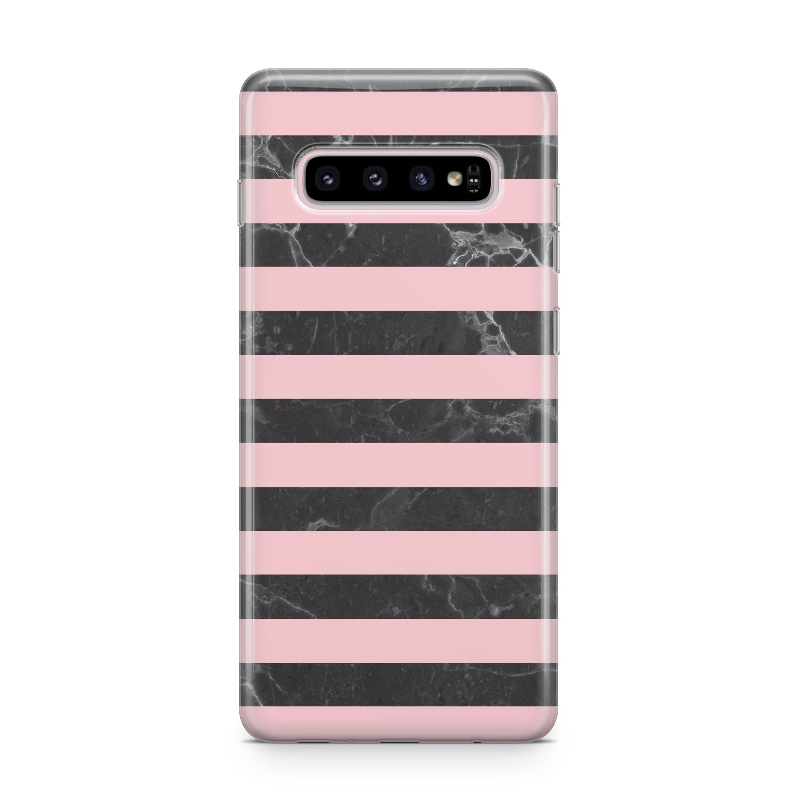 Marble Black Pink Striped Samsung Galaxy S10 Plus Case