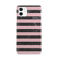 Marble Black Pink Striped iPhone 11 3D Snap Case