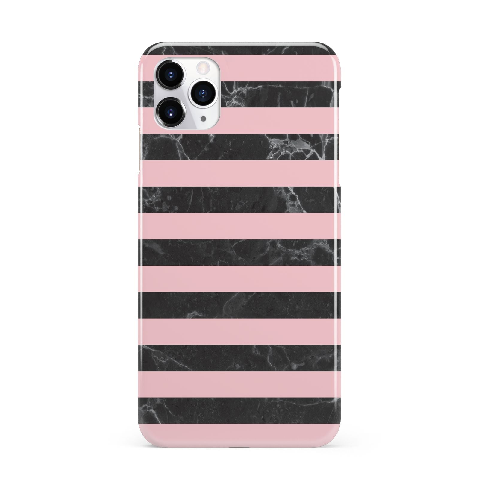 Marble Black Pink Striped iPhone 11 Pro Max 3D Snap Case
