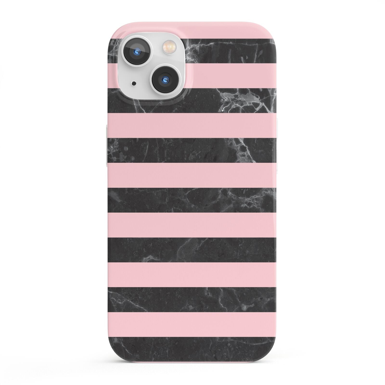 Marble Black Pink Striped iPhone 13 Full Wrap 3D Snap Case