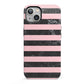 Marble Black Pink Striped iPhone 13 Full Wrap 3D Tough Case