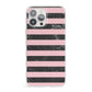 Marble Black Pink Striped iPhone 13 Pro Max Clear Bumper Case