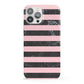 Marble Black Pink Striped iPhone 13 Pro Max Full Wrap 3D Snap Case