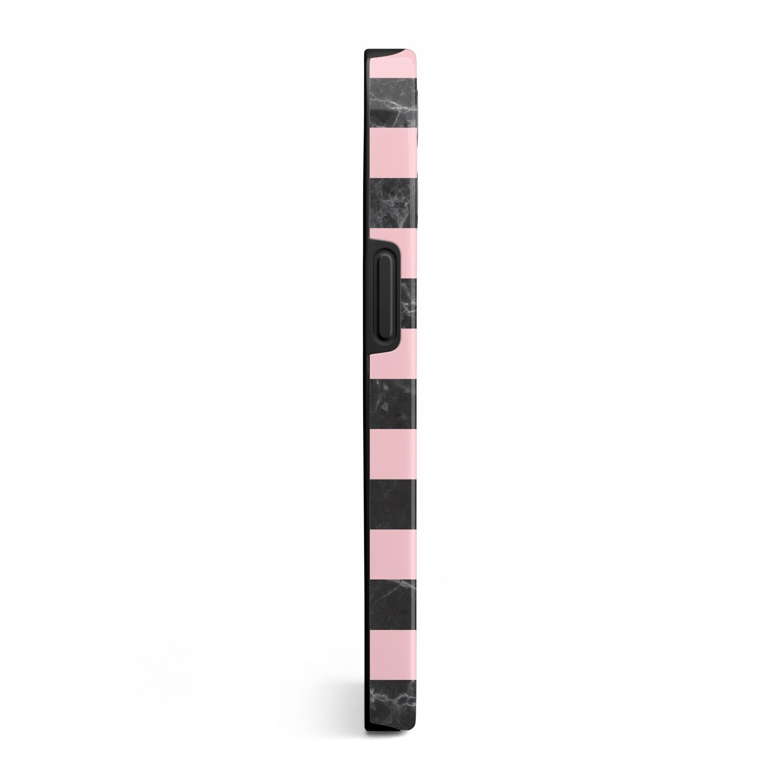 Marble Black Pink Striped iPhone 13 Pro Side Image 3D Tough Case