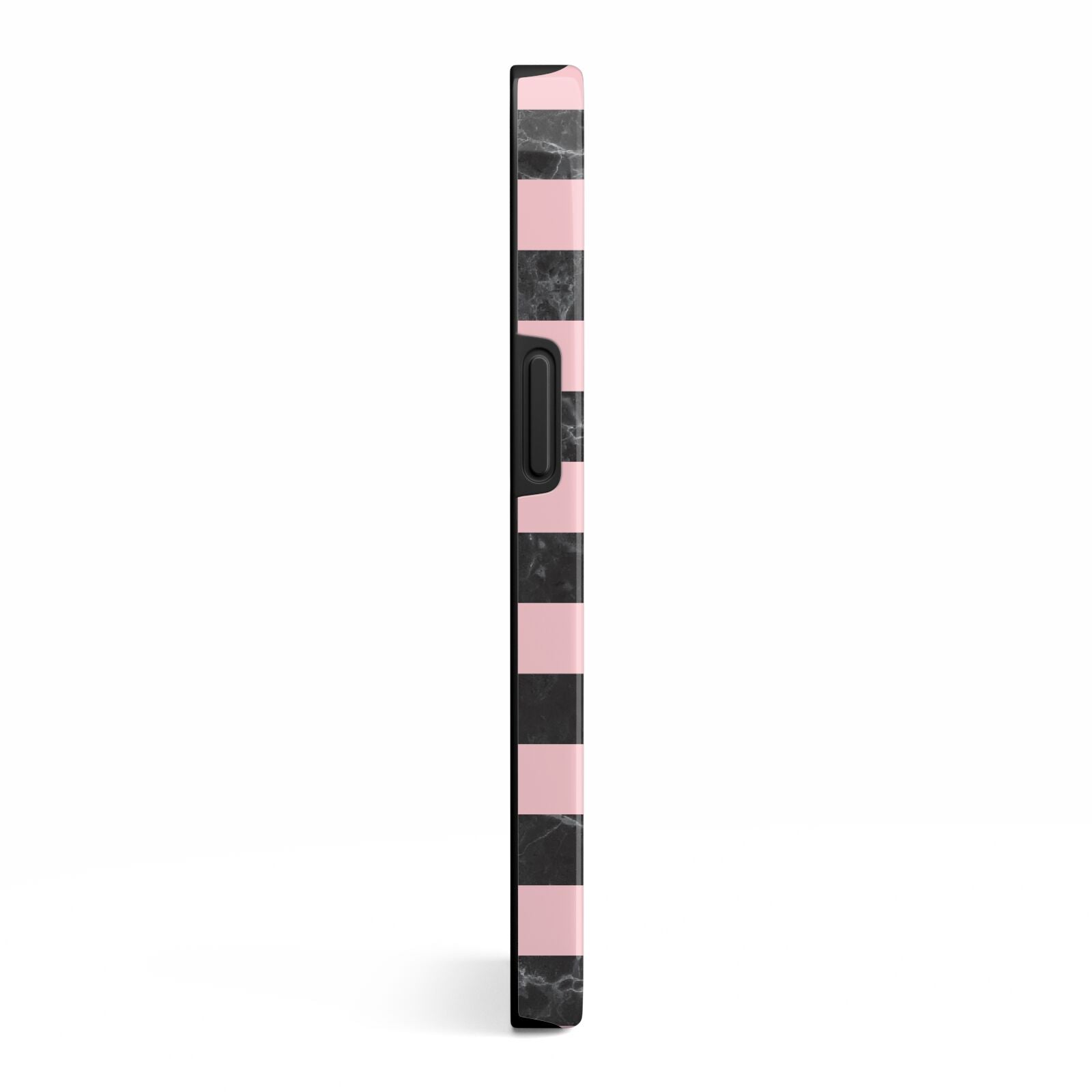 Marble Black Pink Striped iPhone 13 Side Image 3D Tough Case