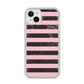 Marble Black Pink Striped iPhone 14 Plus Glitter Tough Case Starlight