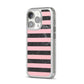 Marble Black Pink Striped iPhone 14 Pro Glitter Tough Case Silver Angled Image
