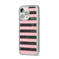 Marble Black Pink Striped iPhone 14 Pro Max Clear Tough Case Silver Angled Image