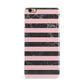 Marble Black Pink Striped iPhone 6 Plus 3D Snap Case on Gold Phone
