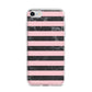 Marble Black Pink Striped iPhone 7 Bumper Case on Silver iPhone