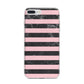 Marble Black Pink Striped iPhone 7 Plus Bumper Case on Silver iPhone