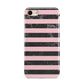 Marble Black Pink Striped iPhone 8 3D Tough Case on Gold Phone
