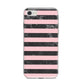 Marble Black Pink Striped iPhone 8 Bumper Case on Silver iPhone