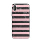 Marble Black Pink Striped iPhone X Bumper Case on Silver iPhone Alternative Image 1