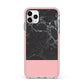Marble Black Pink iPhone 11 Pro Max Impact Pink Edge Case