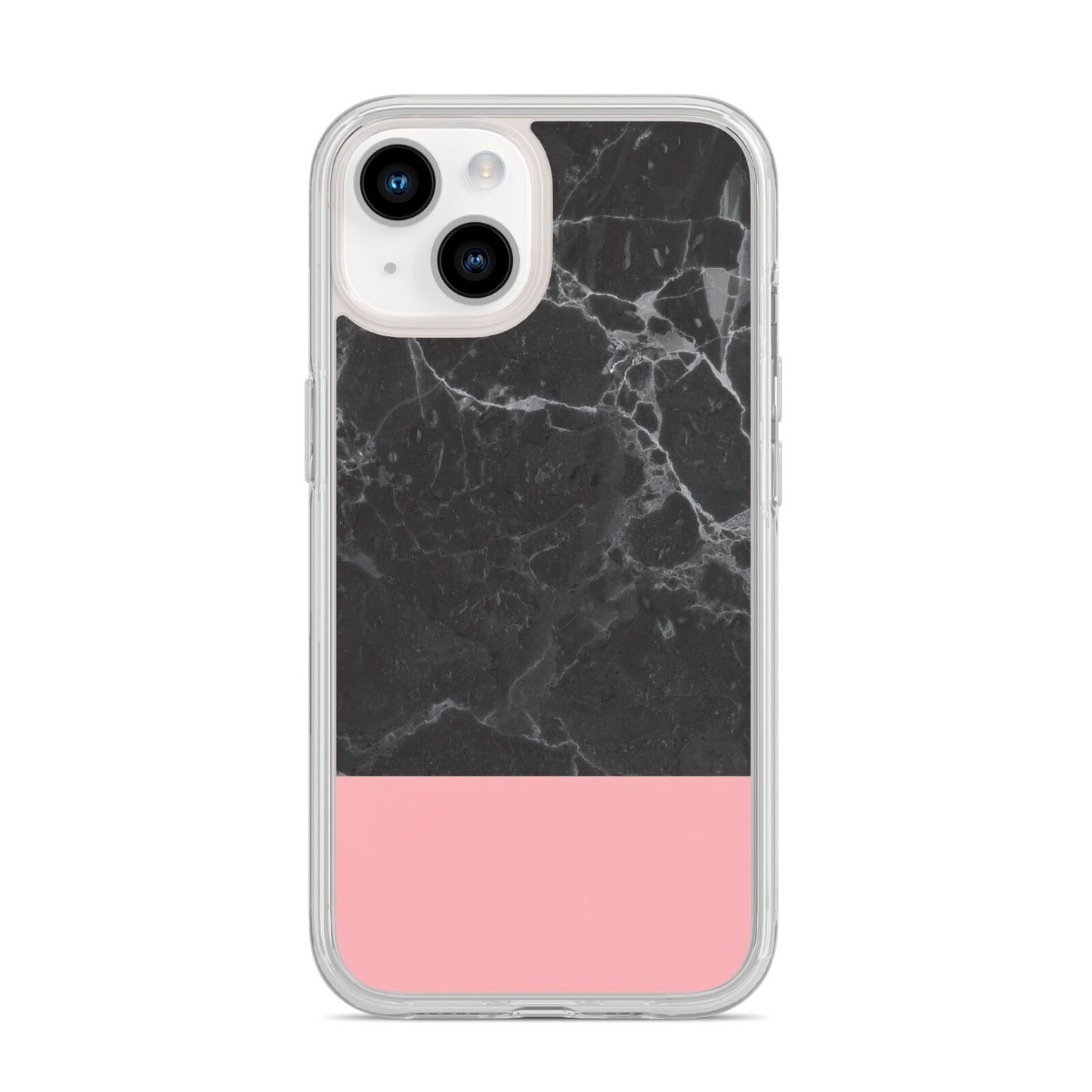 Marble Black Pink iPhone 14 Clear Tough Case Starlight