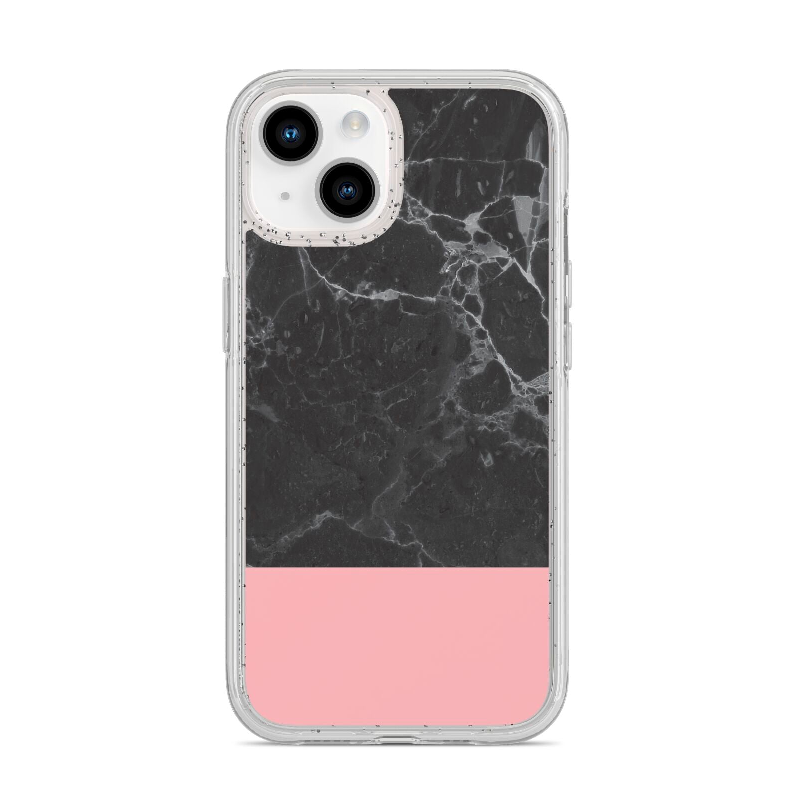Marble Black Pink iPhone 14 Glitter Tough Case Starlight