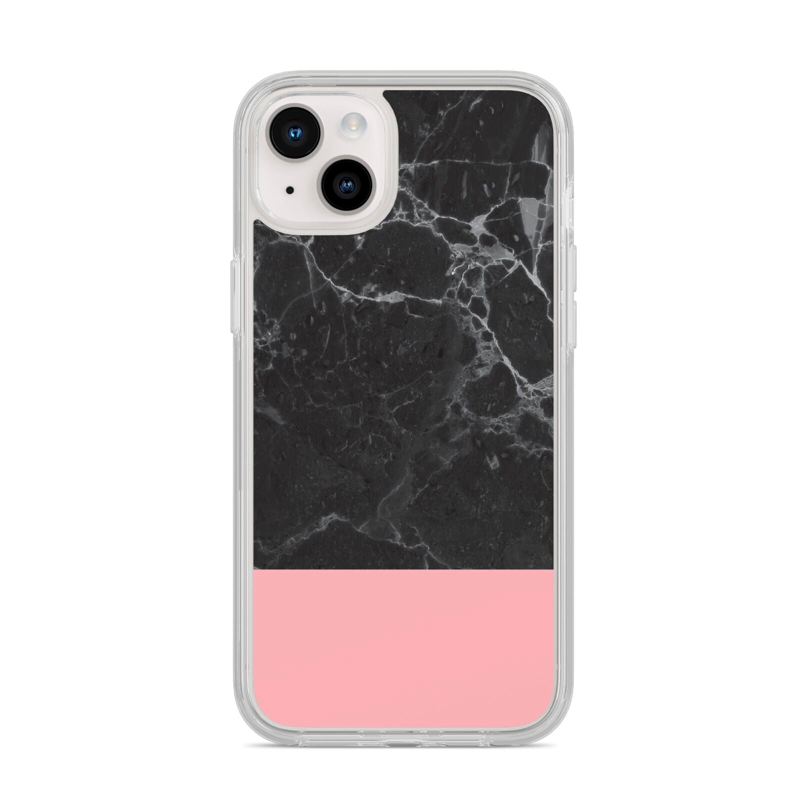 Marble Black Pink iPhone 14 Plus Clear Tough Case Starlight