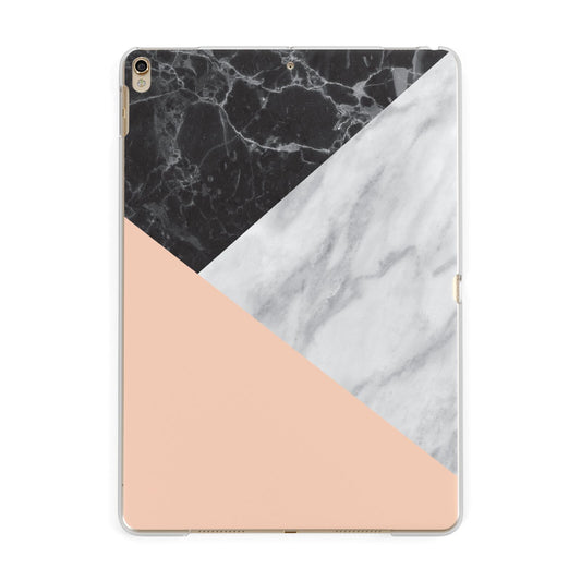 Marble Black White Grey Peach Apple iPad Gold Case