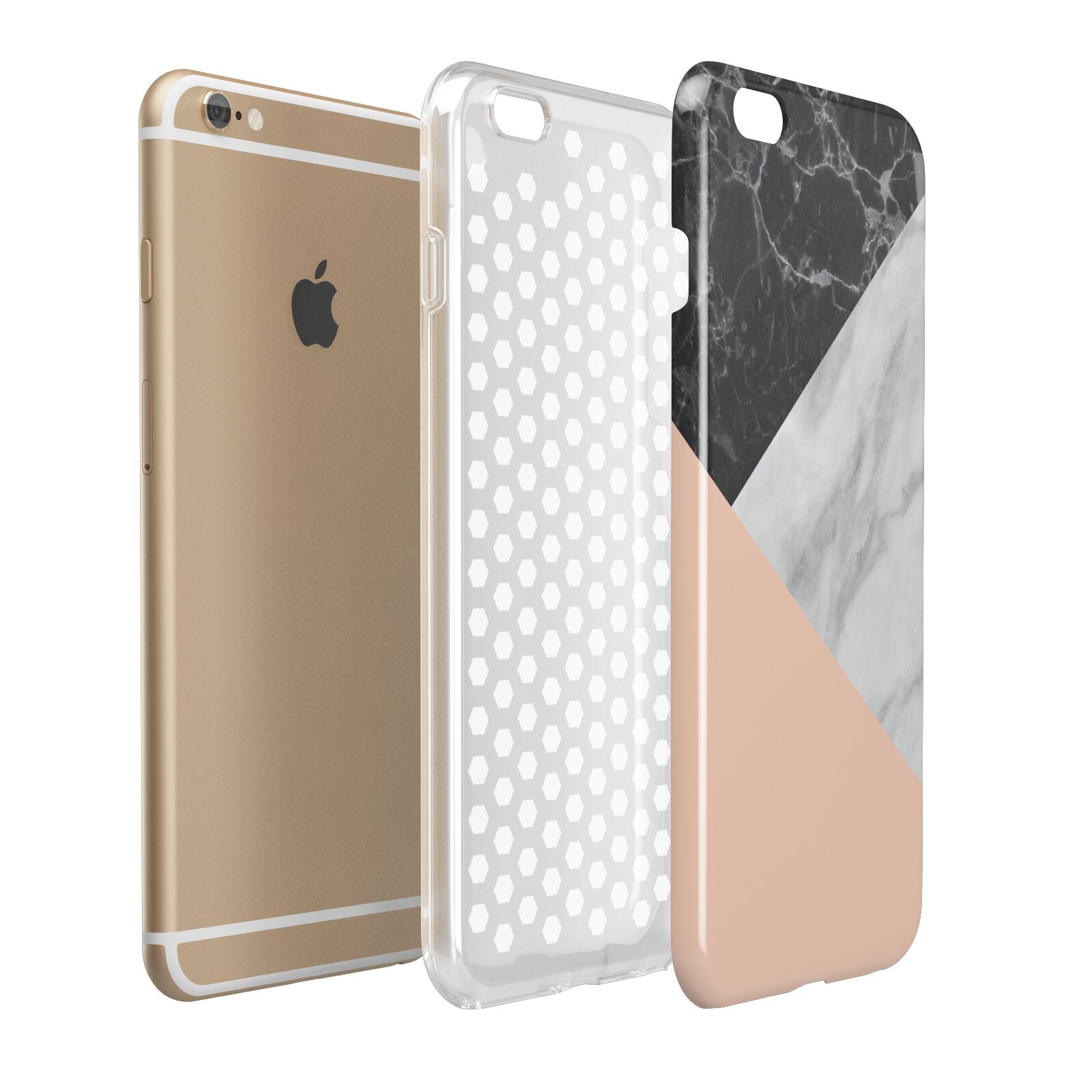 Marble Black White Grey Peach Apple iPhone 6 Plus 3D Tough Case Expand Detail Image